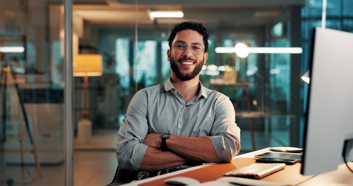 A confident professional adviser in a considered office setting