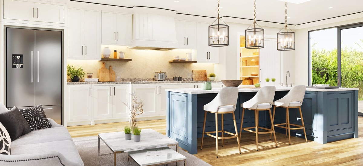 An elegant modern kitchen inside a premium coastal residence