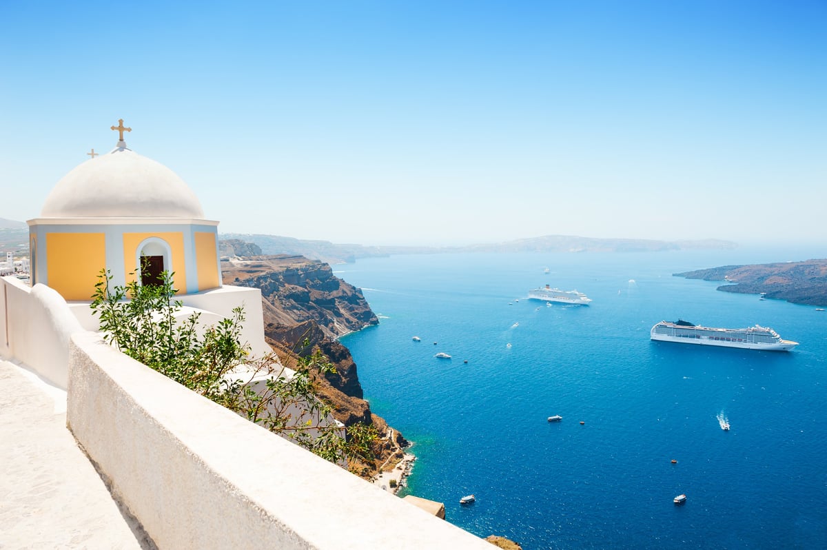 White architecture on Santorini island, Greece